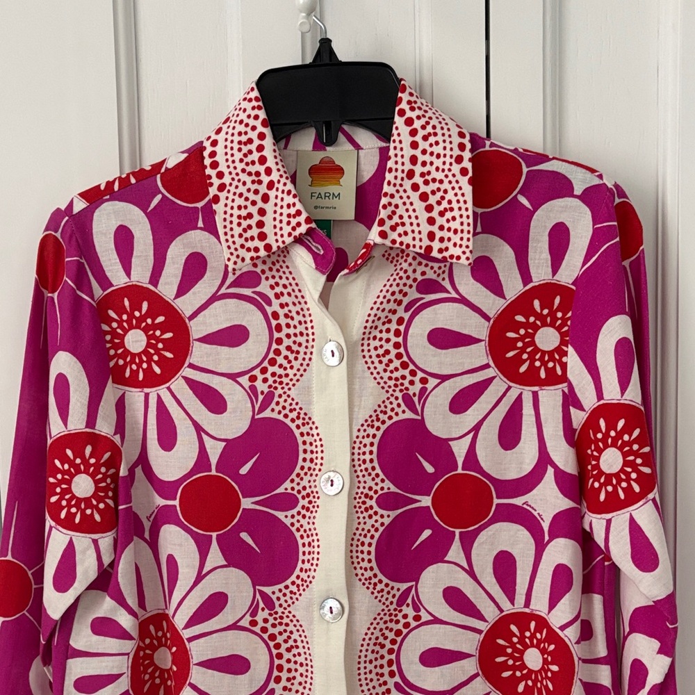 Farm Vibrant Floral Button-Up sz xs